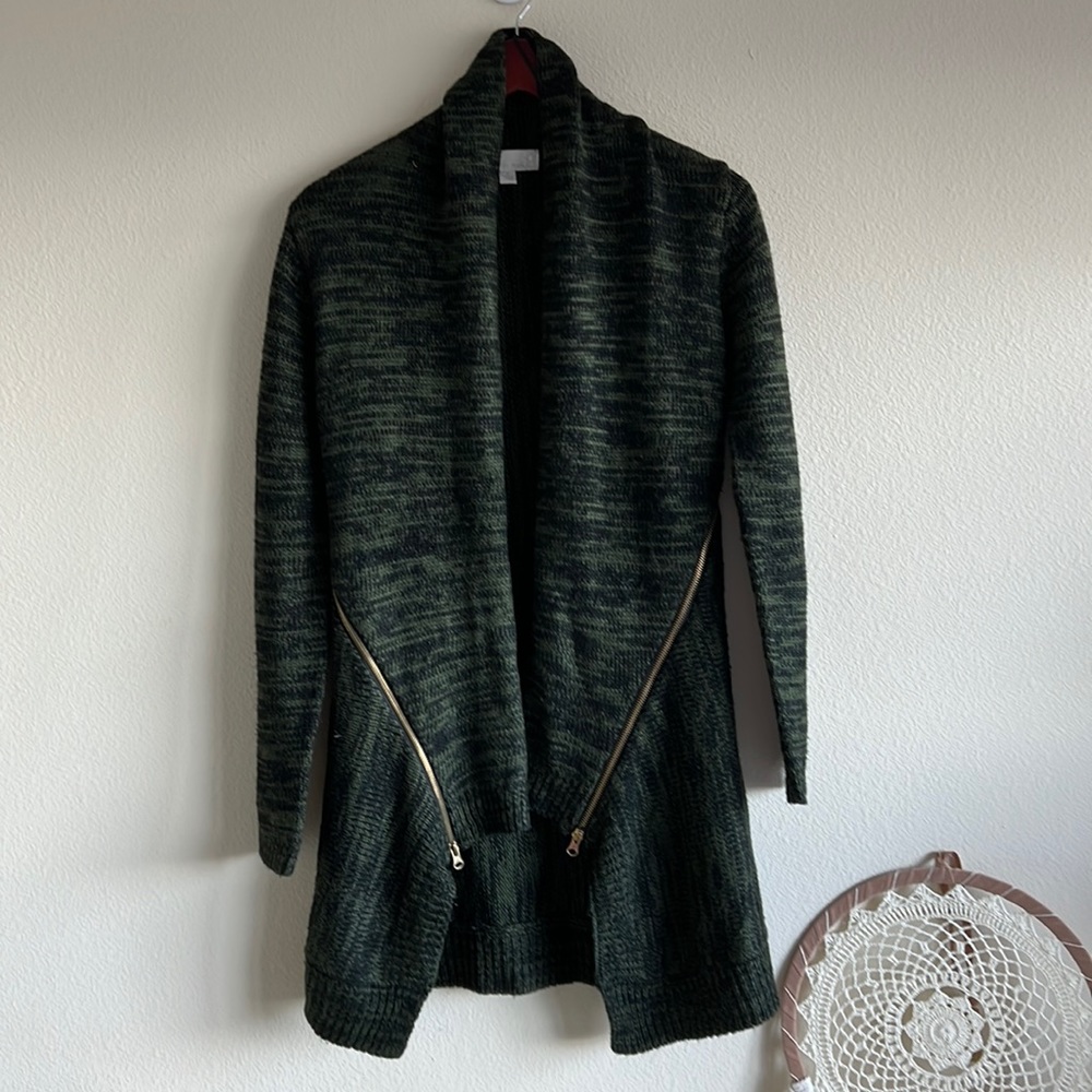 Emily Rose Moss Green and Black Cardigan